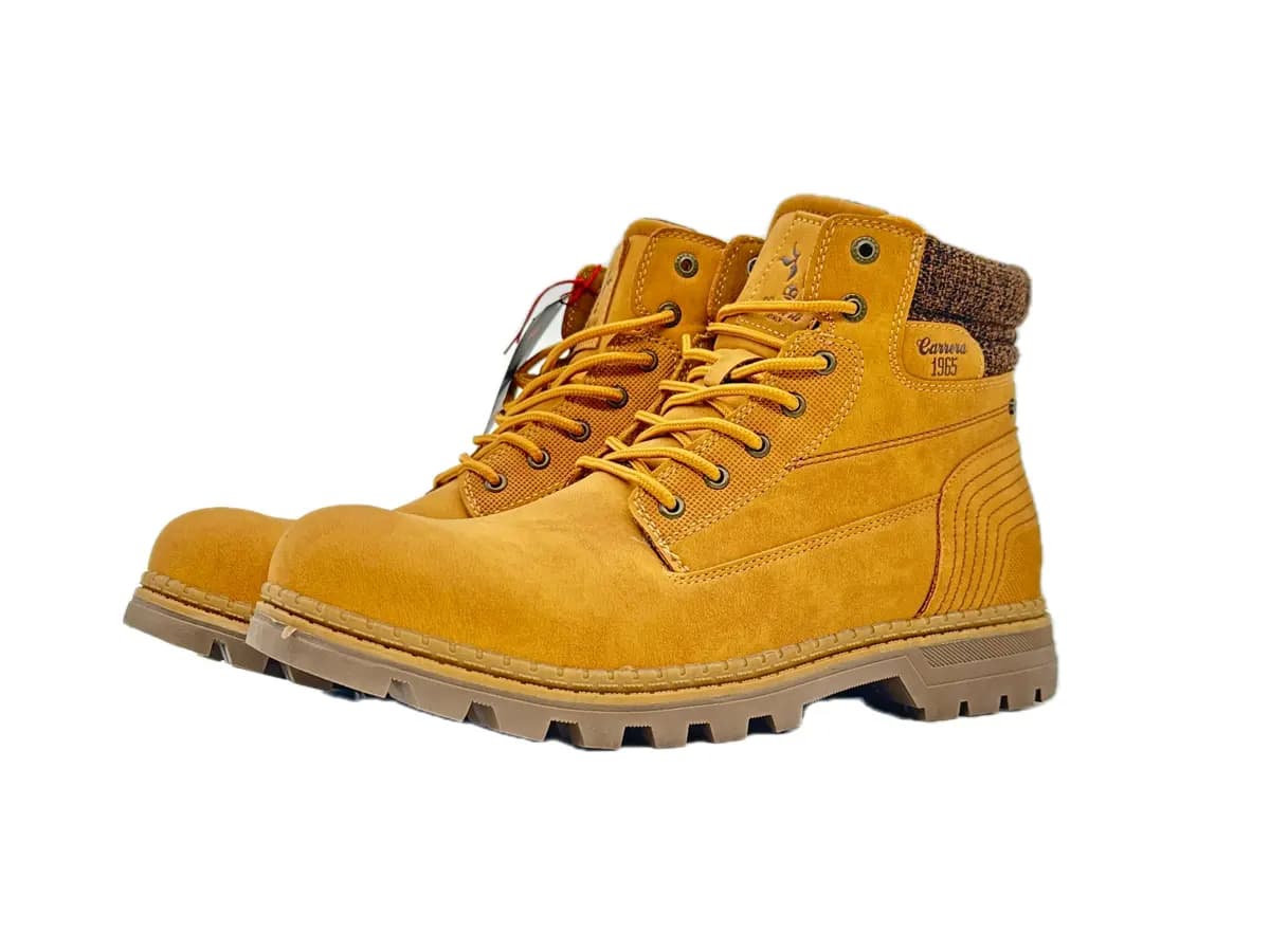 Carrera scarponcini uomo in ecopelle color tan suola carrarmato - 5