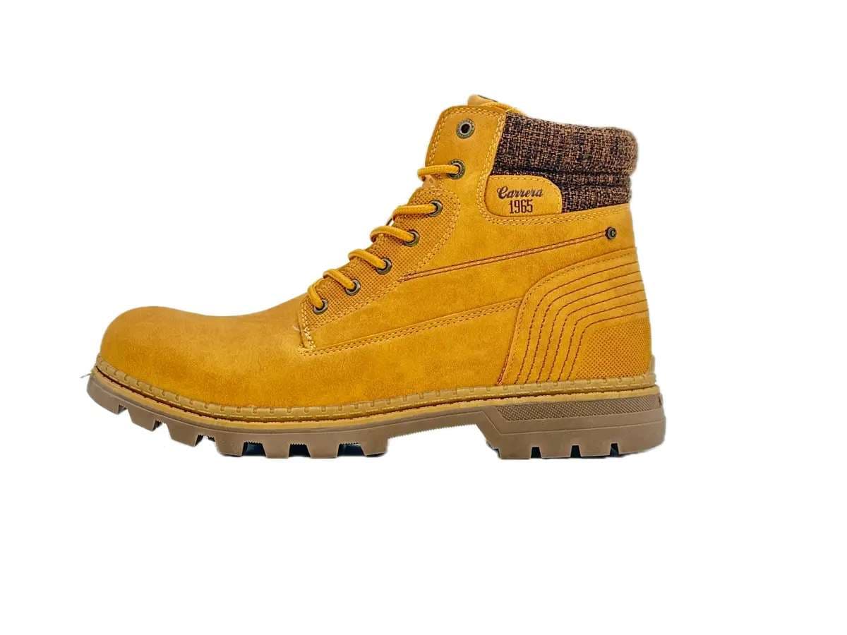 Carrera scarponcini uomo in ecopelle color tan suola carrarmato - 5