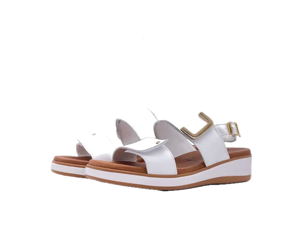 SUSIMODA Sandali Donna Bianchi con doppio strappo - 6