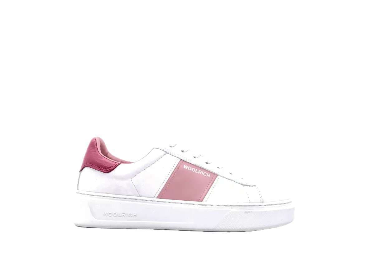 WOOLRICH Sneakers donna pelle bianco e rosa in Sneaker casual Calzature Durello - Agna, commercioVirtuoso.it