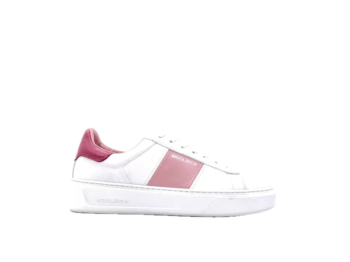 WOOLRICH Sneakers donna pelle bianco e rosa in Sneaker casual Calzature Durello - Agna, commercioVirtuoso.it