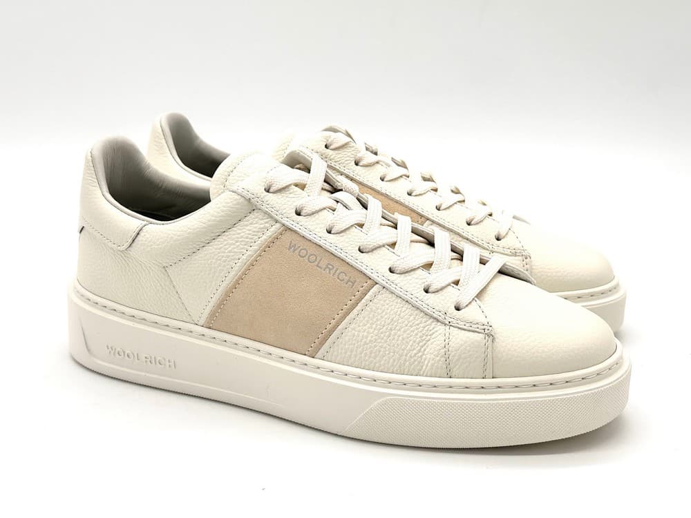 WOOLRICH Sneakers uomo in pelle beige - 10