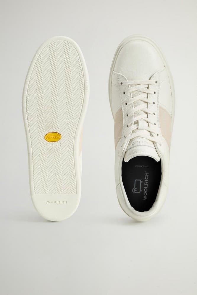 WOOLRICH Sneakers uomo in pelle beige in Sneaker casual Calzature Durello - Agna, commercioVirtuoso.it