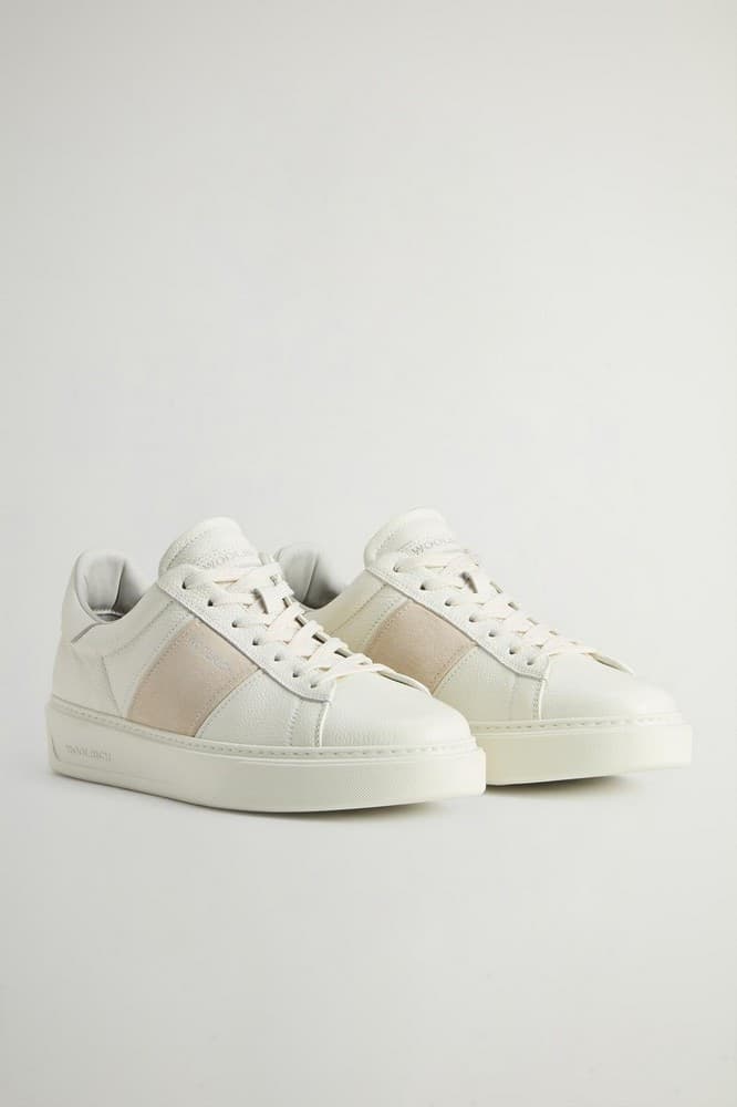 WOOLRICH Sneakers uomo in pelle beige in Sneaker casual Calzature Durello - Agna, commercioVirtuoso.it