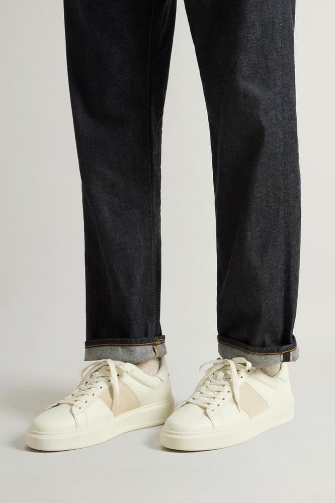 WOOLRICH Sneakers uomo in pelle beige in Sneaker casual Calzature Durello - Agna, commercioVirtuoso.it