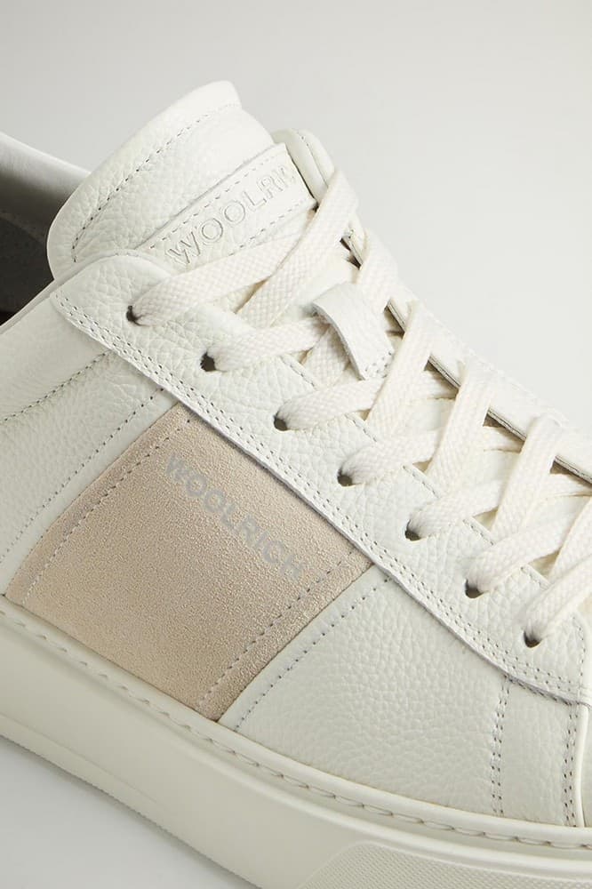 WOOLRICH Sneakers uomo in pelle beige in Sneaker casual Calzature Durello - Agna, commercioVirtuoso.it
