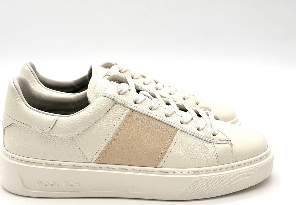 WOOLRICH Sneakers uomo in pelle beige in Sneaker casual Calzature Durello - Agna, commercioVirtuoso.it