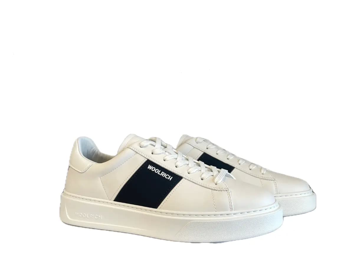 WOOLRICH Sneakers uomo pelle bianco blu - 6