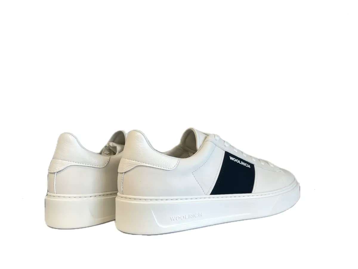 WOOLRICH Sneakers uomo pelle bianco blu in Sneaker casual Calzature Durello - Agna, commercioVirtuoso.it
