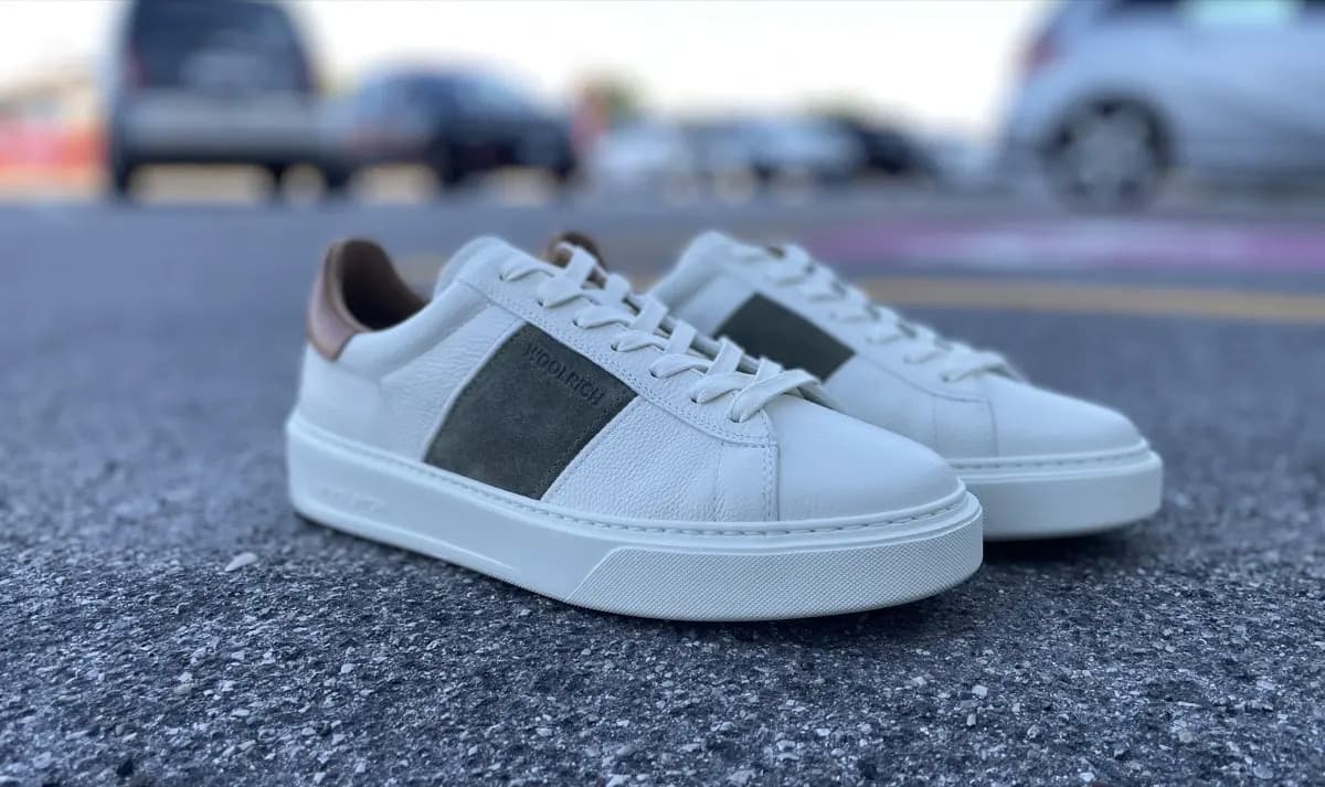 WOOLRICH Sneakers Uomo in Pelle Panna Verde in Sneaker casual Calzature Durello - Agna, commercioVirtuoso.it
