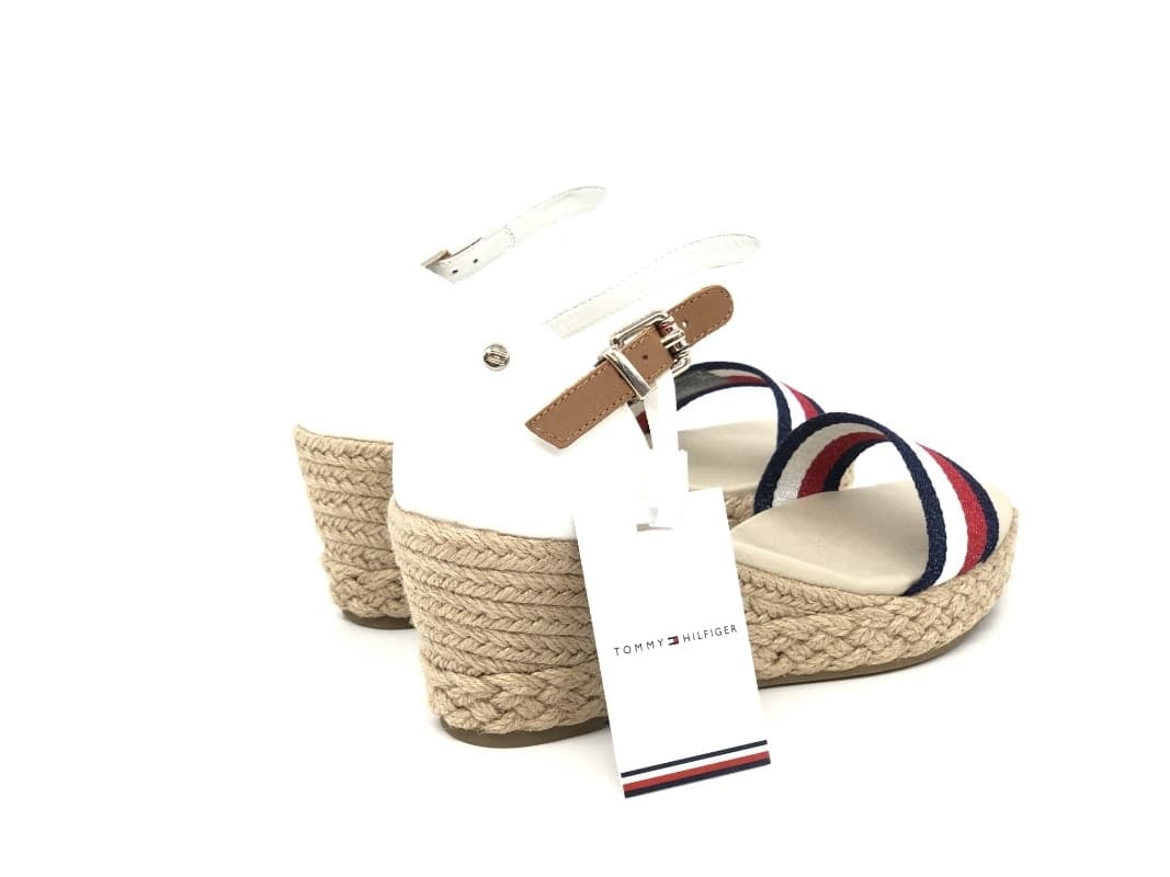TOMMY HILFIGHER Sandalo donna bianco Shimmery Ribbon Mid in Sandali moda Calzature Durello - Agna, commercioVirtuoso.it