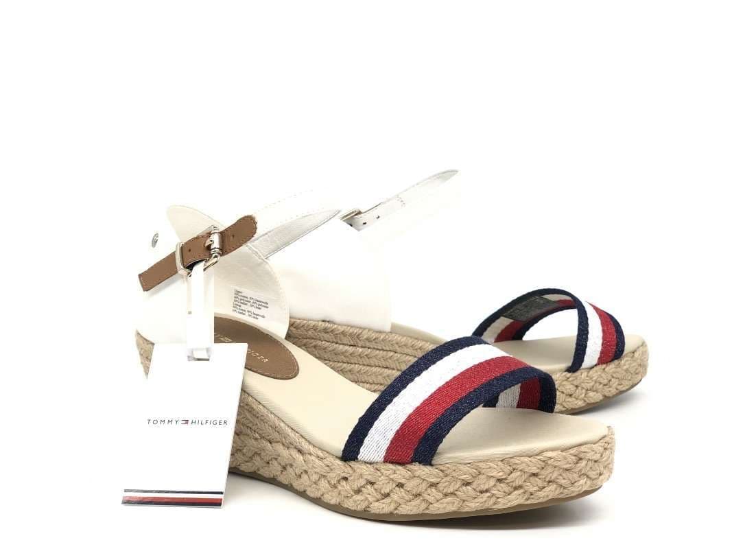 TOMMY HILFIGHER Sandalo donna bianco Shimmery Ribbon Mid in Sandali moda Calzature Durello - Agna, commercioVirtuoso.it
