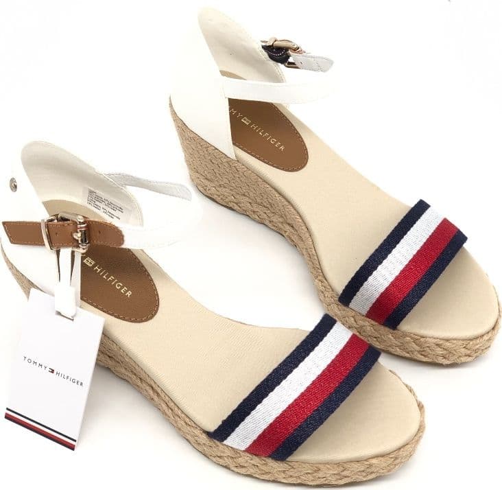 TOMMY HILFIGHER Sandalo donna bianco Shimmery Ribbon Mid in Sandali moda Calzature Durello - Agna, commercioVirtuoso.it
