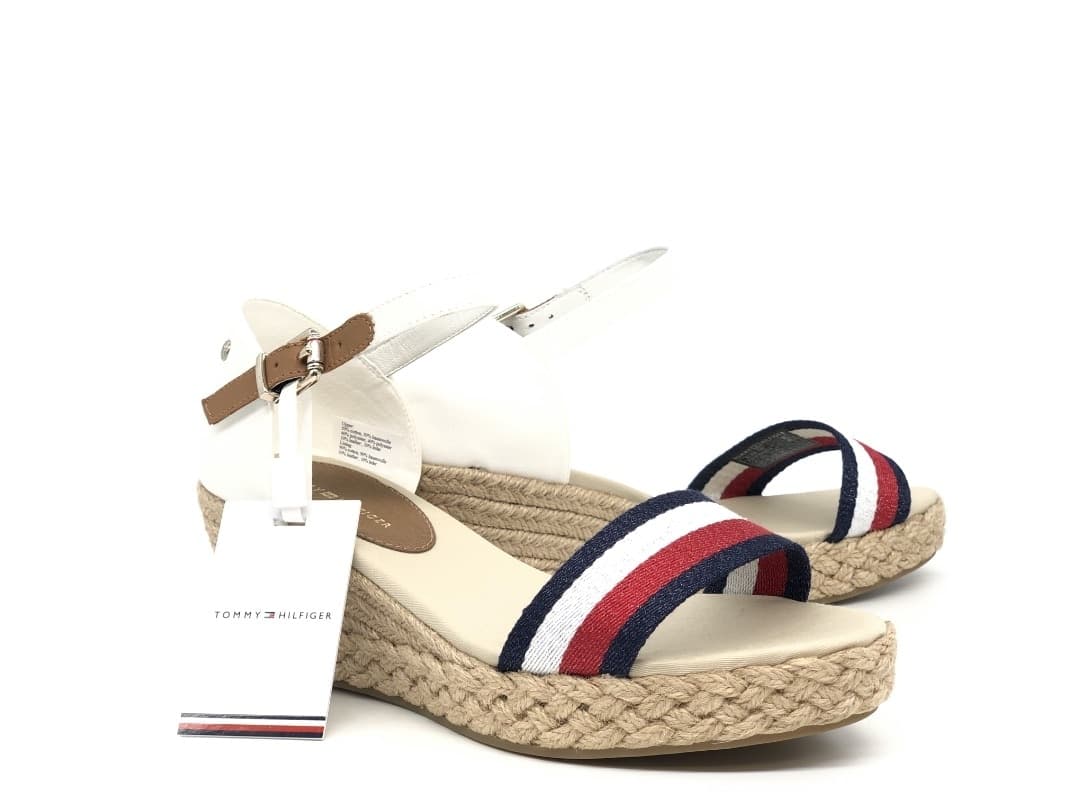 TOMMY HILFIGHER Sandalo donna bianco Shimmery Ribbon Mid in Sandali moda Calzature Durello - Agna, commercioVirtuoso.it