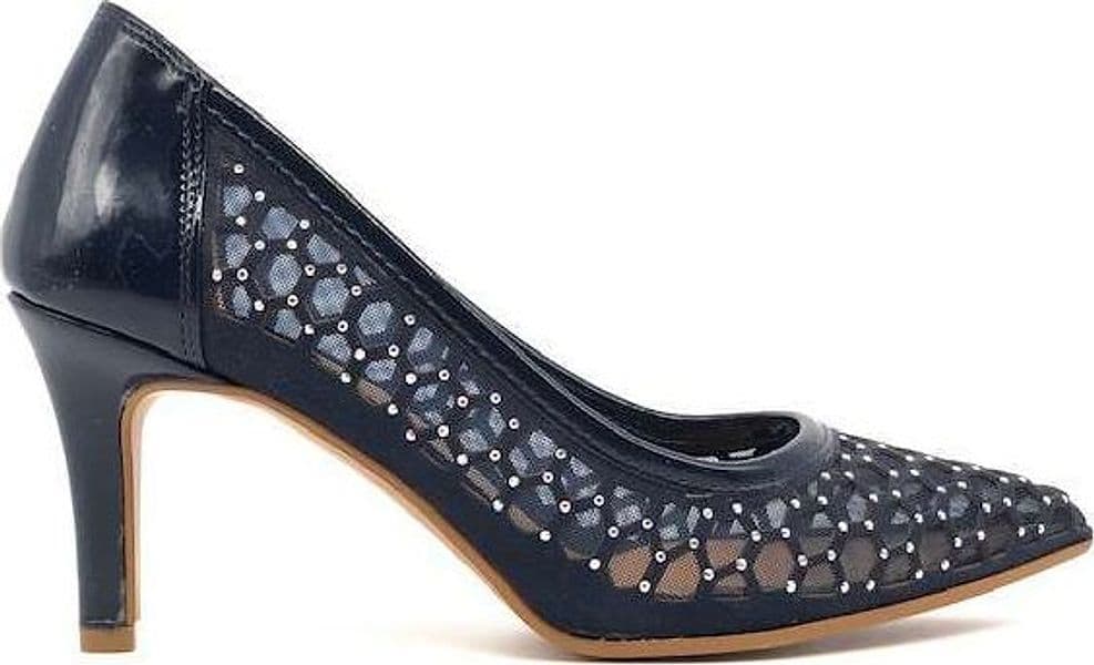 STUDIO VENICE Décolleté blu in tessuto a rete e pelle scamosciata in Scarpe col tacco Calzature Durello - Agna, commercioVirtuoso.it