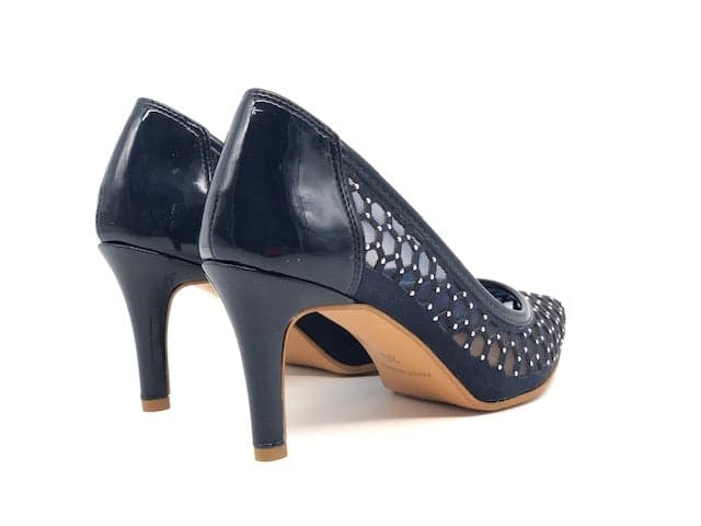 STUDIO VENICE Décolleté blu in tessuto a rete e pelle scamosciata in Scarpe col tacco Calzature Durello - Agna, commercioVirtuoso.it
