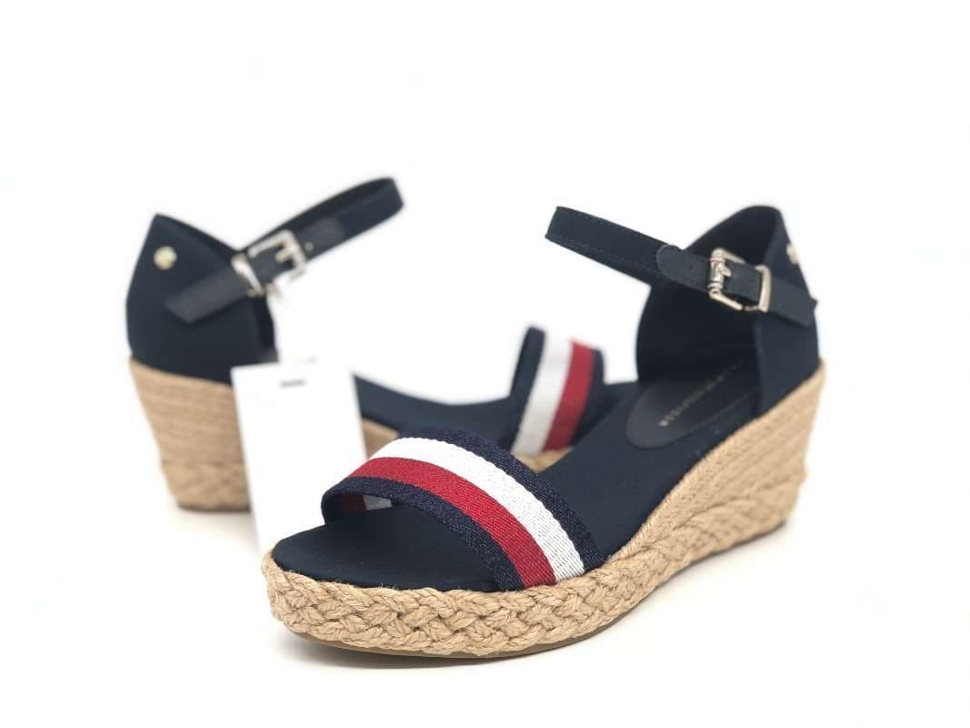 TOMMY HILFIGHER Sandalo donna Shimmery Ribbon Mid Desert Sky in Sandali moda Calzature Durello - Agna, commercioVirtuoso.it