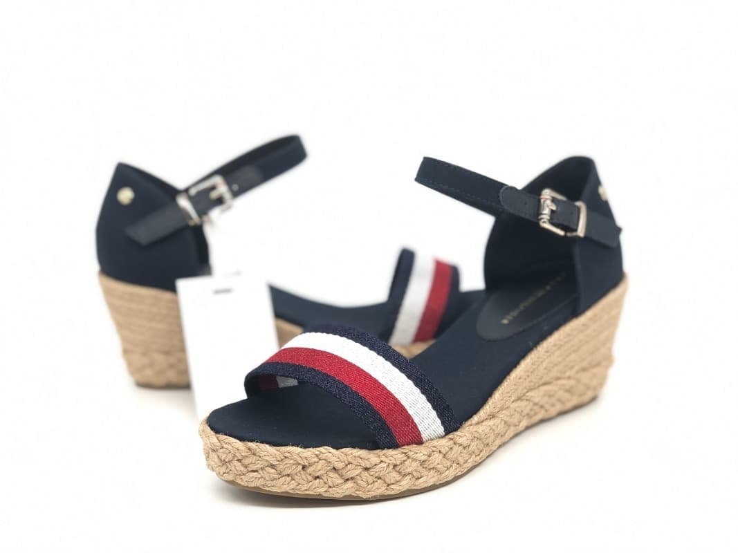 TOMMY HILFIGHER Sandalo donna Shimmery Ribbon Mid Desert Sky in Sandali moda Calzature Durello - Agna, commercioVirtuoso.it