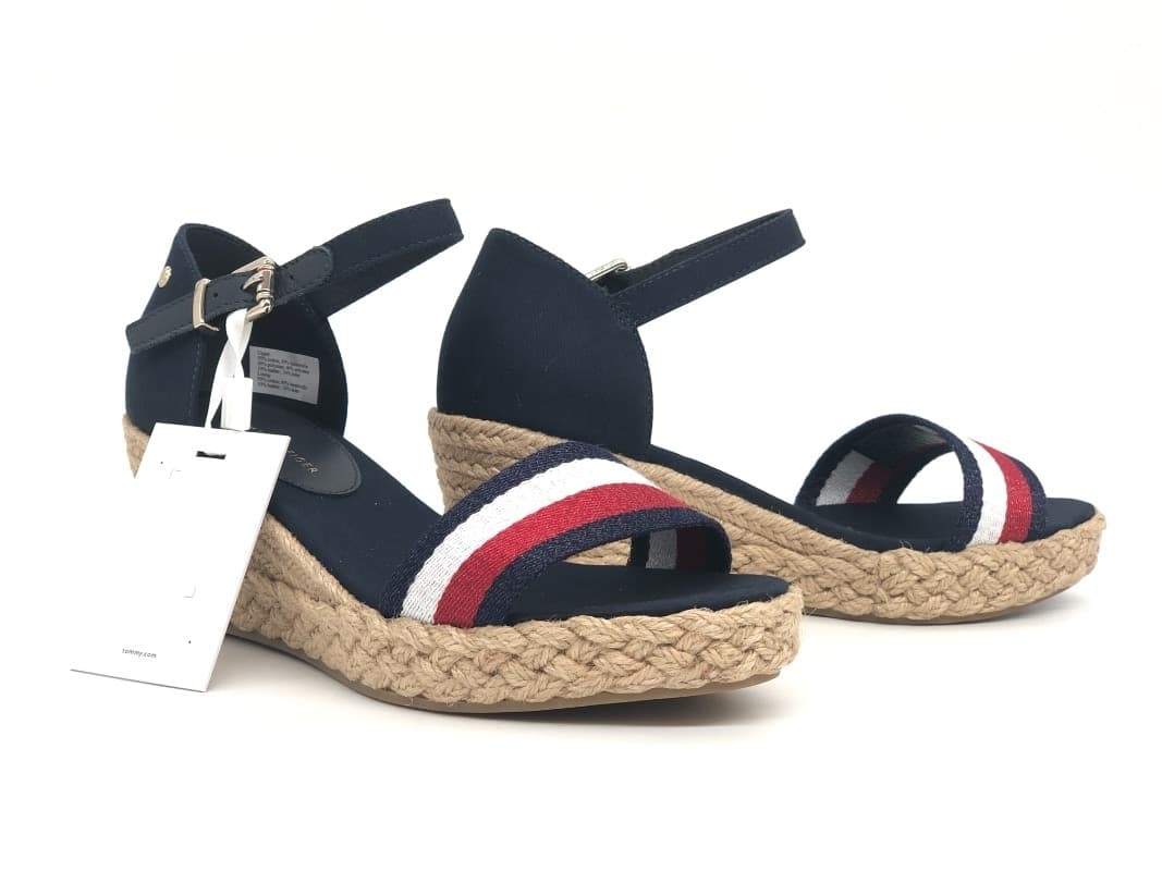 TOMMY HILFIGHER Sandalo donna Shimmery Ribbon Mid Desert Sky in Sandali moda Calzature Durello - Agna, commercioVirtuoso.it