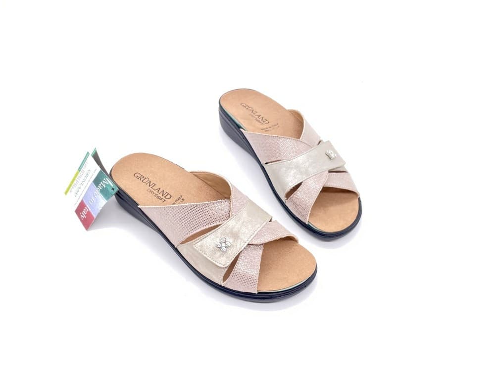 GRUNLAND Ciabatte Donna Essi Platino in Pantofole Calzature Durello - Agna, commercioVirtuoso.it