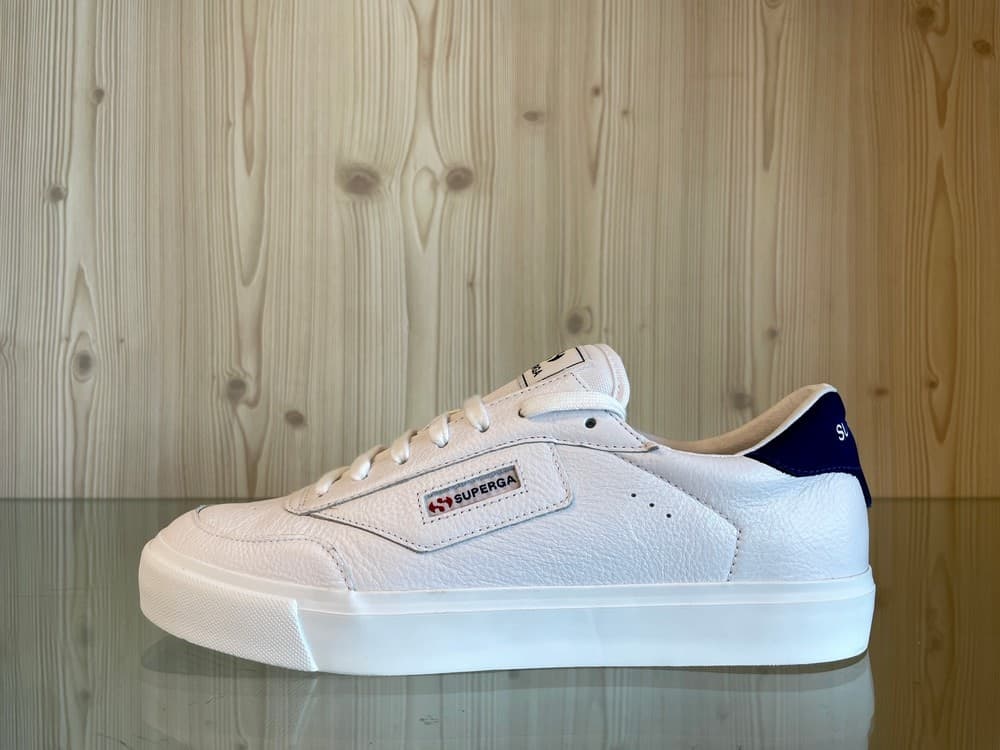 SUPERGA Sneakers Uomo Court Bianco Blu in Sneaker casual Calzature Durello - Agna, commercioVirtuoso.it