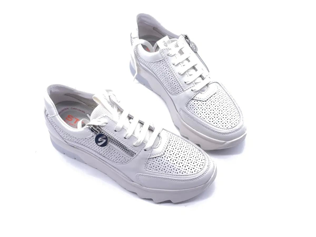 Stonefly Sneakers donna SPOCK 45 in pelle bianca in Sneaker casual Calzature Durello - Agna, commercioVirtuoso.it