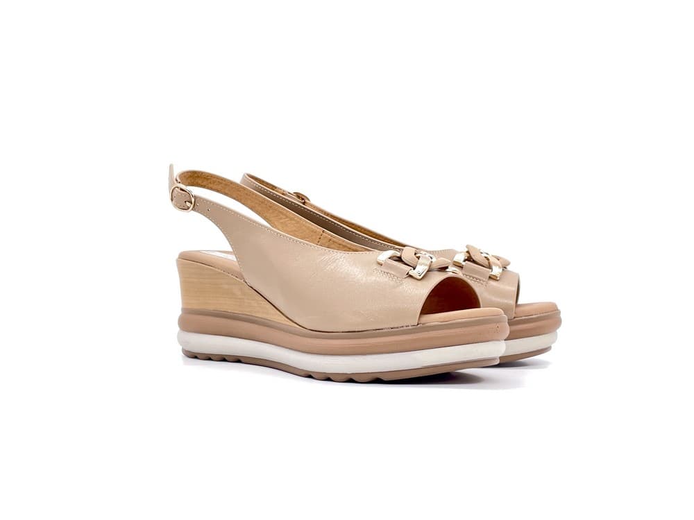 Studio Moda Sandali Donna Zeppa Beige - 6