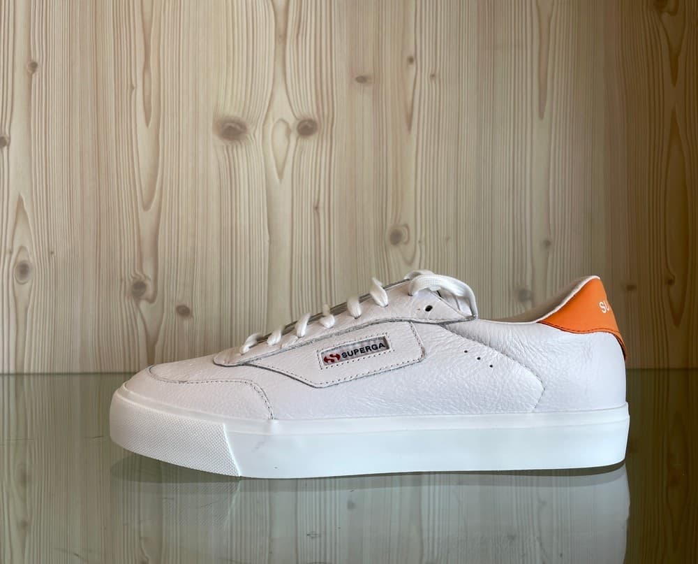 SUPERGA Sneakers Uomo Court Bianco Arancione in Sneaker casual Calzature Durello - Agna, commercioVirtuoso.it