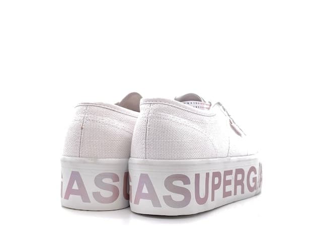 SUPERGA PLATFORM LETTERING White opalescente violet in Sneaker casual Calzature Durello - Agna, commercioVirtuoso.it