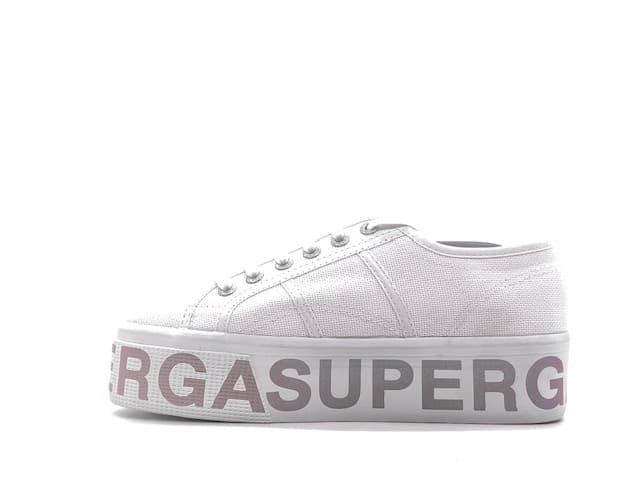 SUPERGA PLATFORM LETTERING White opalescente violet in Sneaker casual Calzature Durello - Agna, commercioVirtuoso.it