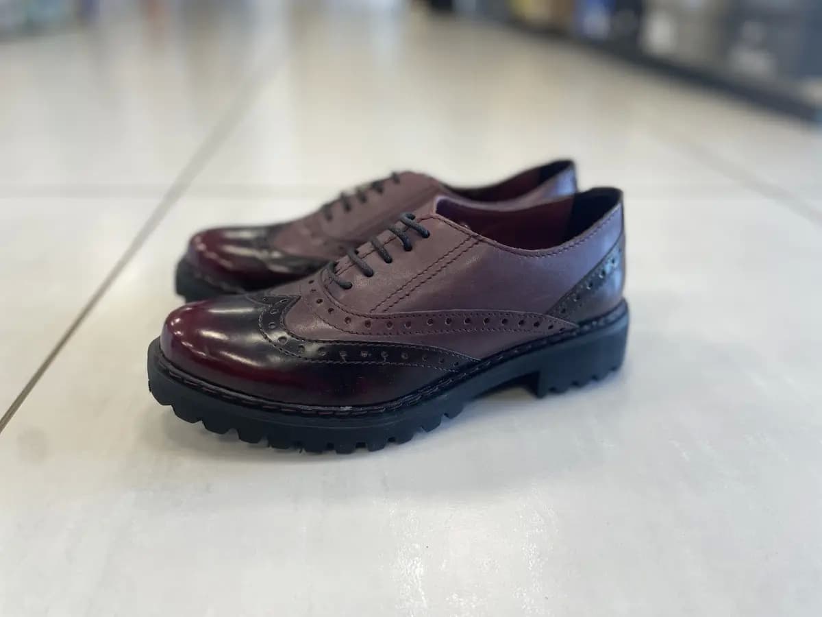 TRATTI DI DONNA Francesina in pelle rossa bordo - 7