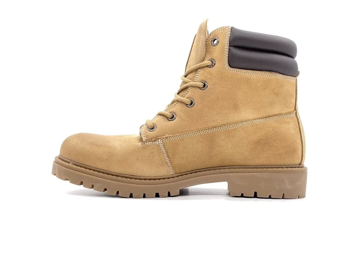 Scarponcini uomo Woodsman in pelle ingrassata giallo sabbia stile outdoor - 4