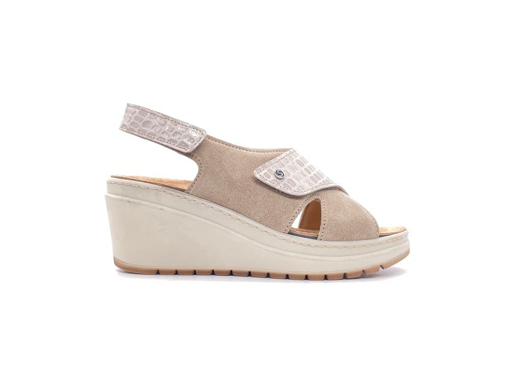 SABATINI Sandali sanitari donna Kokos camoscio panna in Sandali moda Calzature Durello - Agna, commercioVirtuoso.it