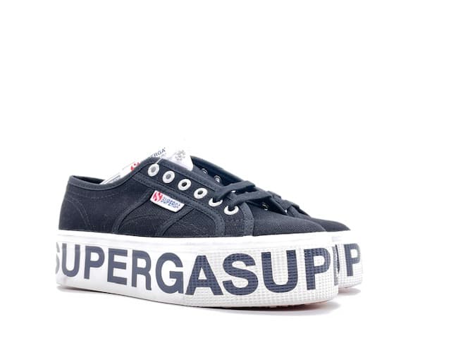 SUPERGA Sneakers Platform Lettering Black - 6