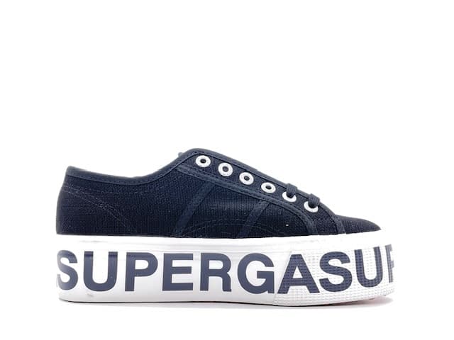 SUPERGA Sneakers Platform Lettering Black in Sneaker casual Calzature Durello - Agna, commercioVirtuoso.it