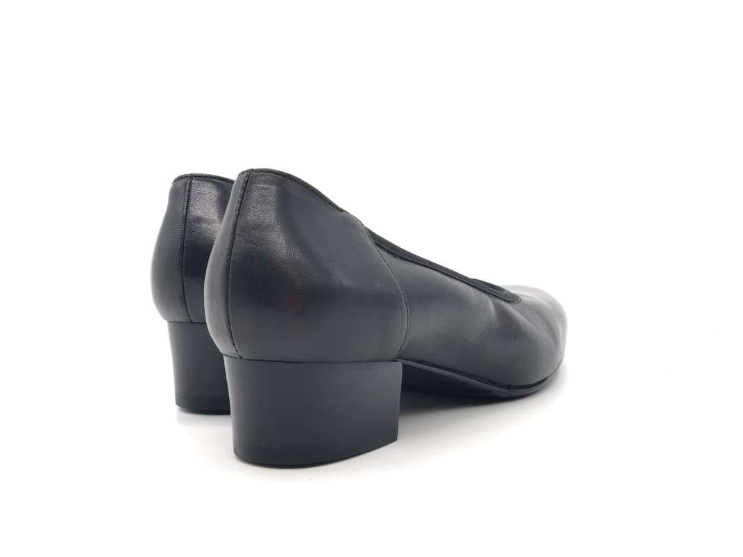 PERLI Décolleté donna in pelle nera e fondo cuoio in Scarpe col tacco Calzature Durello - Agna, commercioVirtuoso.it