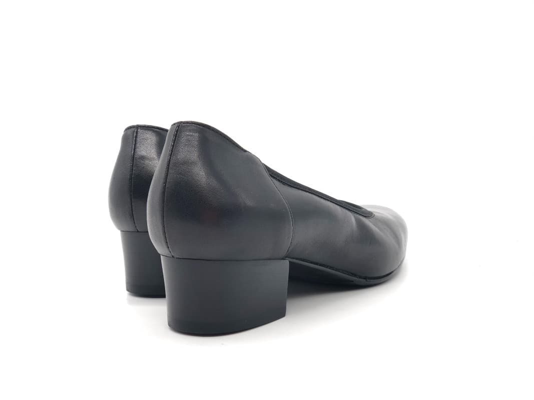 PERLI Décolleté donna in pelle nera e fondo cuoio in Scarpe col tacco Calzature Durello - Agna, commercioVirtuoso.it