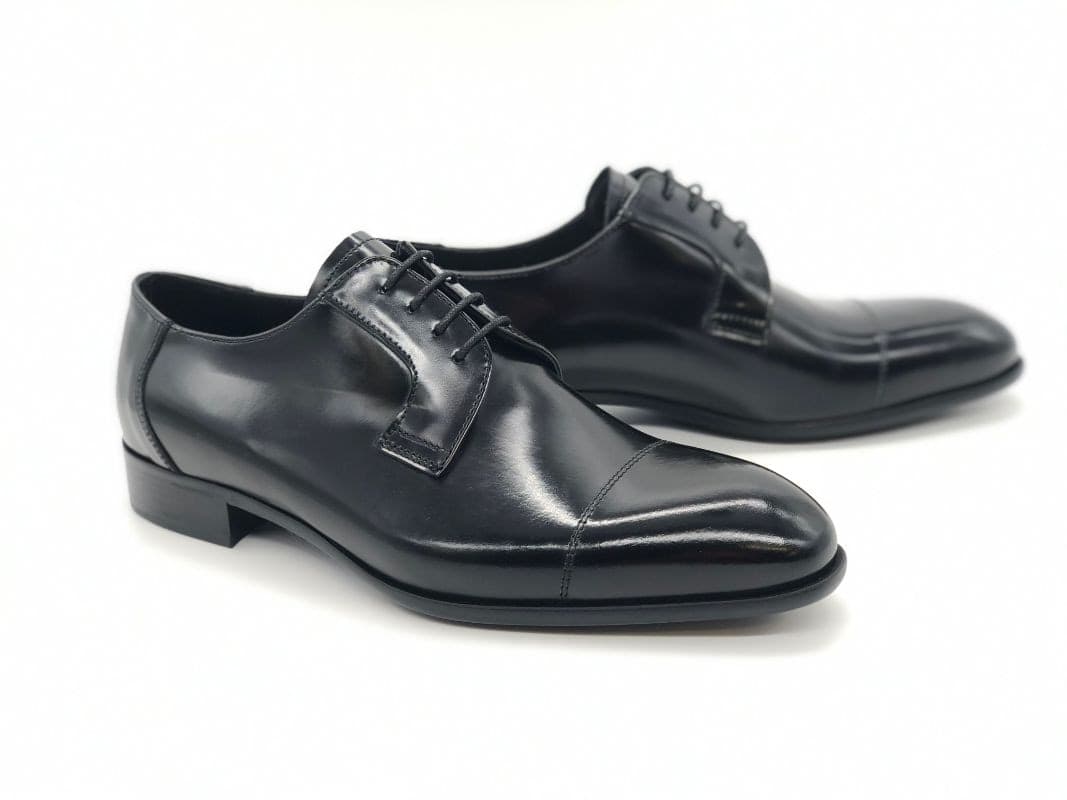 PEREZ Scarpa classica uomo Vitello abrasivato nero in Lucido per scarpe Calzature Durello - Agna, commercioVirtuoso.it