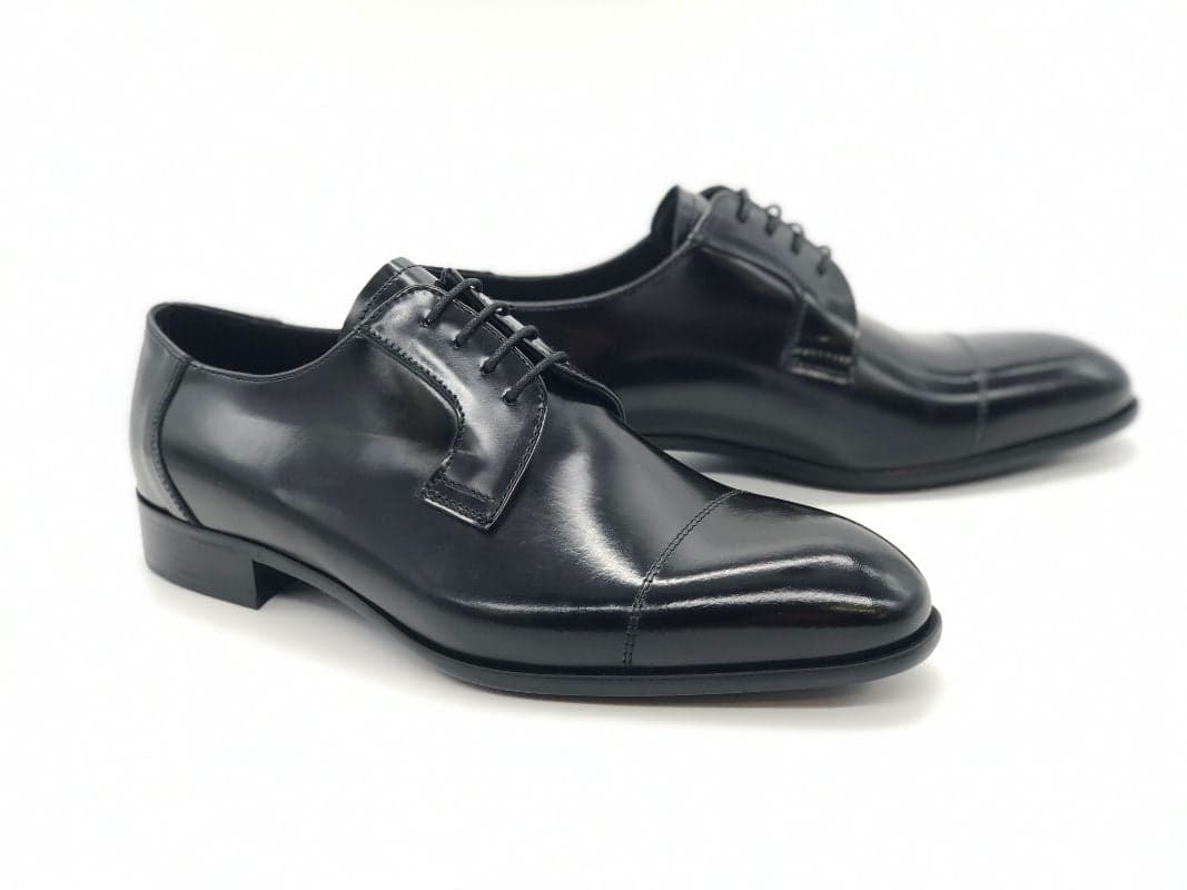 PEREZ Scarpa classica uomo Vitello abrasivato nero in Lucido per scarpe Calzature Durello - Agna, commercioVirtuoso.it