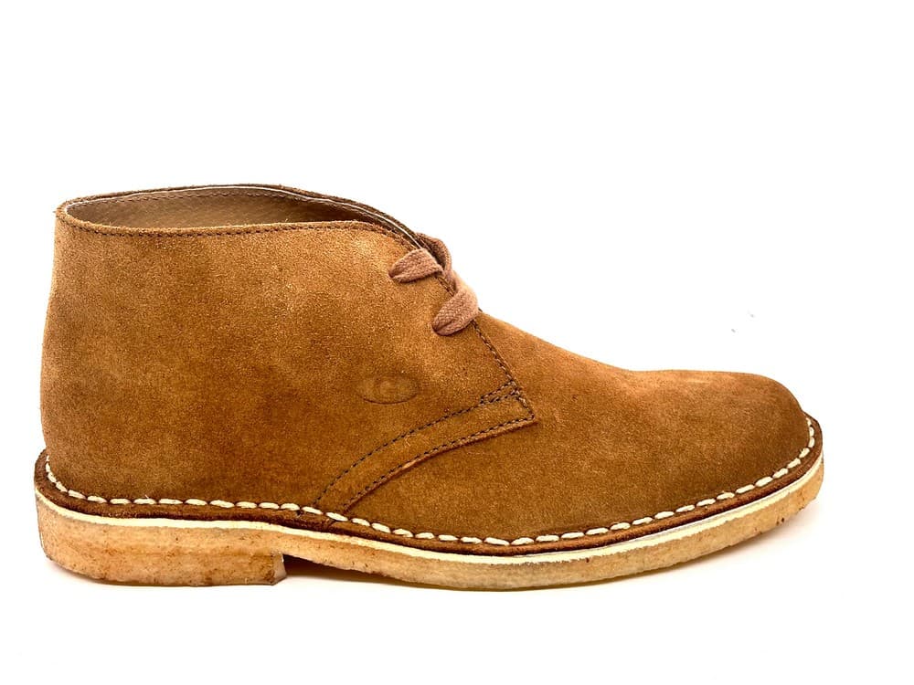 Polacchini donna camoscio marrone cuoio fondo para stile chukka - 5