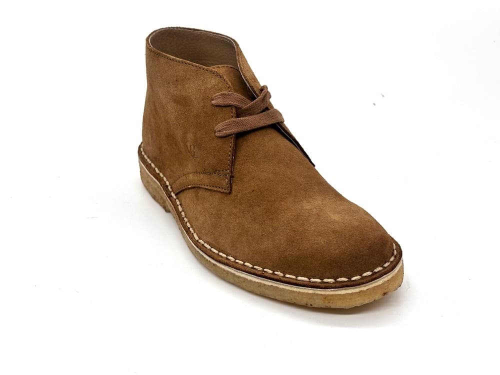 Polacchini donna camoscio marrone cuoio fondo para stile chukka in Stivali Calzature Durello - Agna, commercioVirtuoso.it