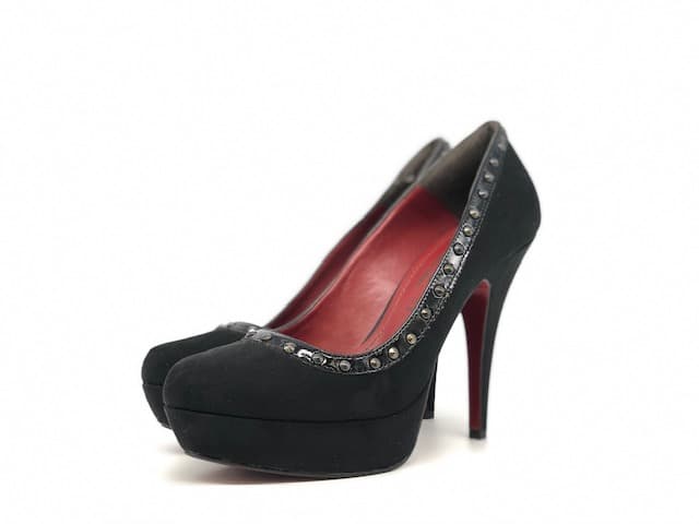 Retro Décolleté ecopelle scamosciata nera - 6