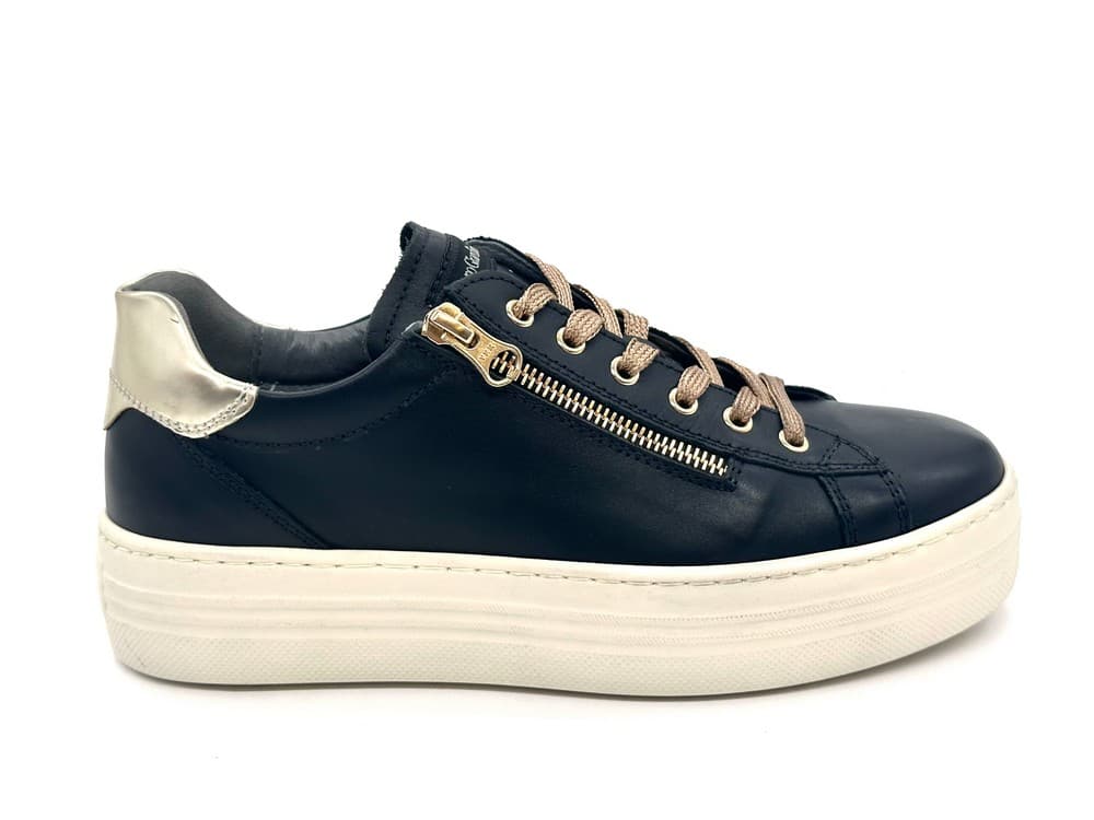 Nero Giardini Sneaker donna pelle nera zip laterale platform - 6