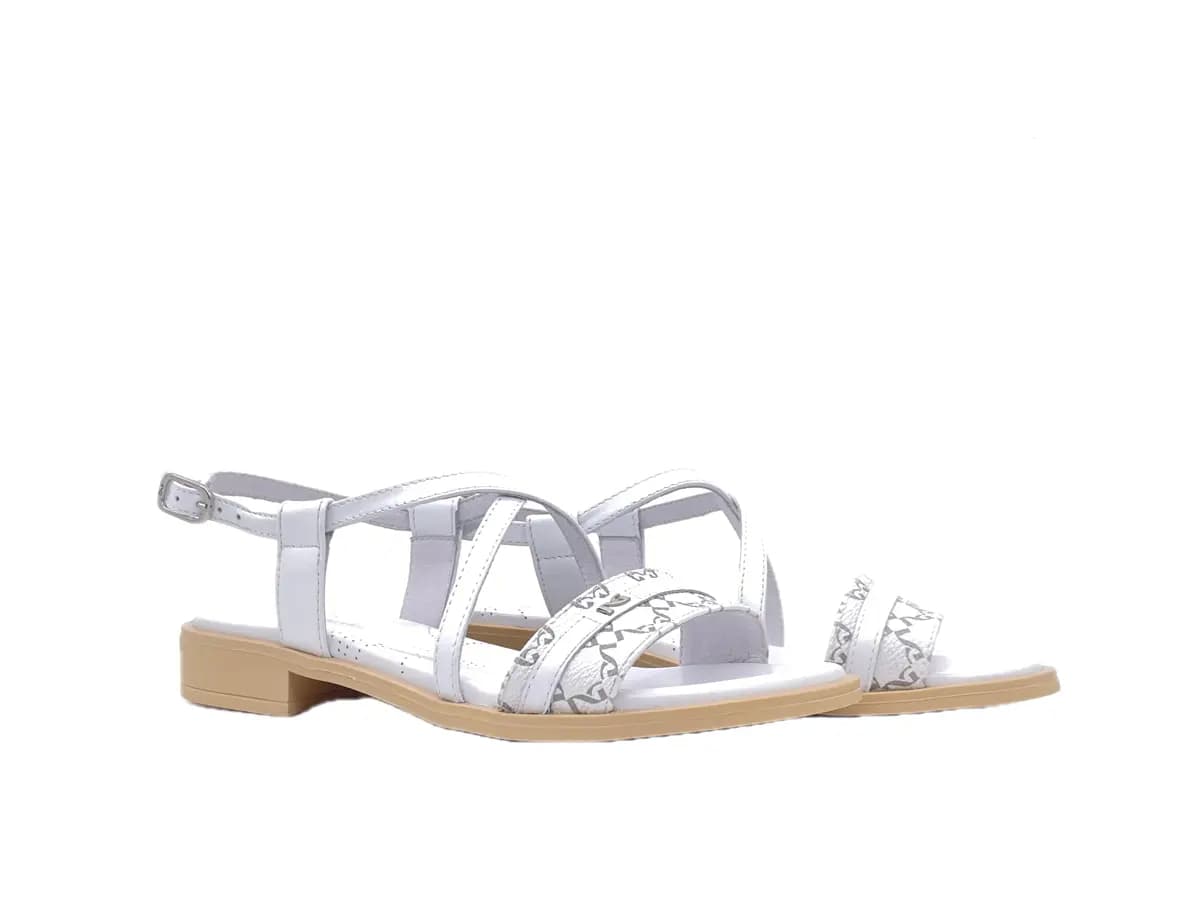 NERO GIARDINI Sandali bassi donna in pelle bianca - 6