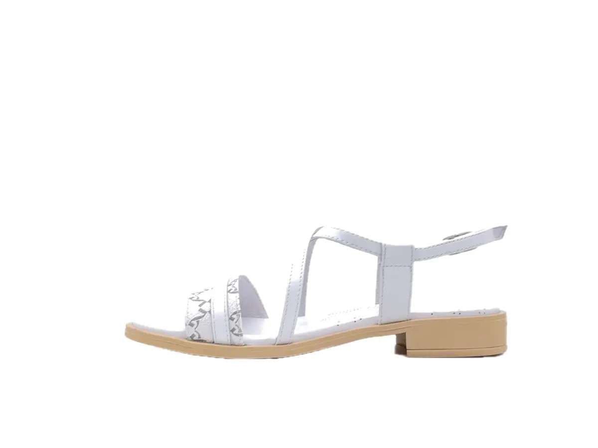 NERO GIARDINI Sandali bassi donna in pelle bianca - 5