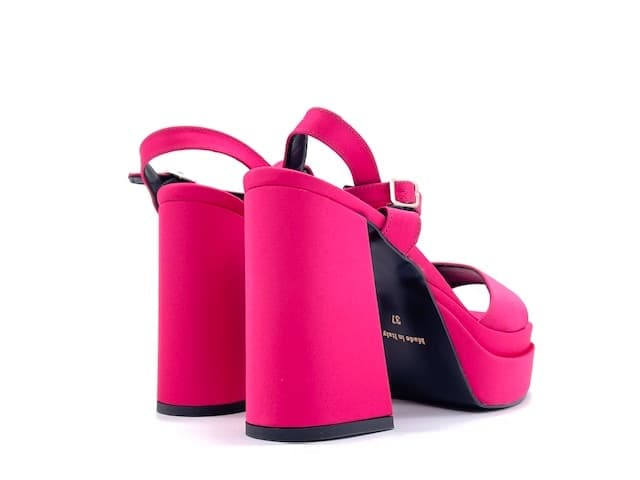 Sandali donna in raso fucsia tacco 100 con plateau in Sandali moda Calzature Durello - Agna, commercioVirtuoso.it