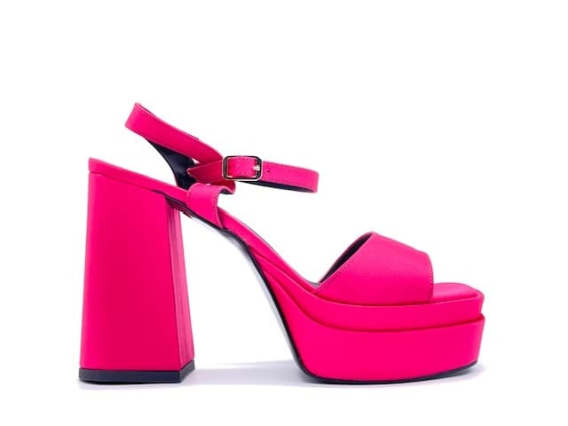 Sandali donna in raso fucsia tacco 100 con plateau in Sandali moda Calzature Durello - Agna, commercioVirtuoso.it