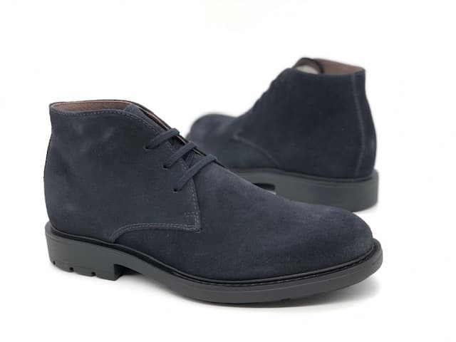 NERO GIARDINI Scarponcino uomo in camoscio blu - 5