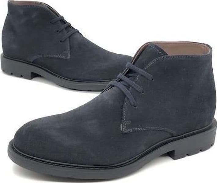 NERO GIARDINI Scarponcino uomo in camoscio blu - 5