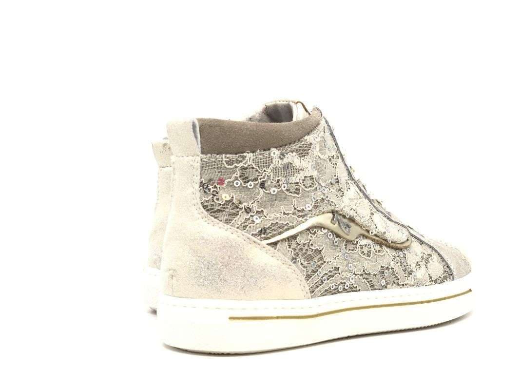 NERO GIARDINI Sneakers alta bambina Luxury Champagne platino - 6